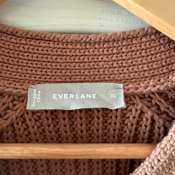 Women’s Everlane Texture Cotton Cardigan in Cappuccino size XL. - Picture 2 of 8